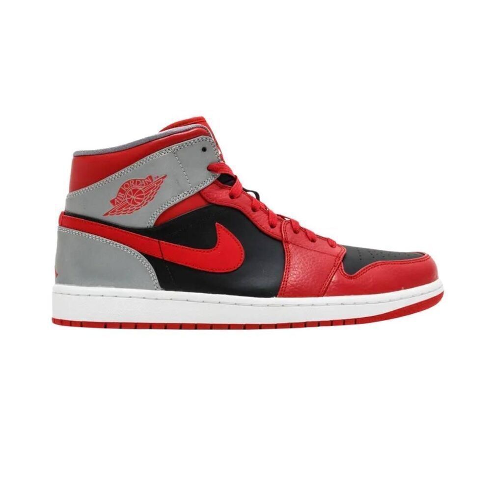 NIKE Air Jordan 1 Mid 'Fire Red' GS Sneakers Size 6Y